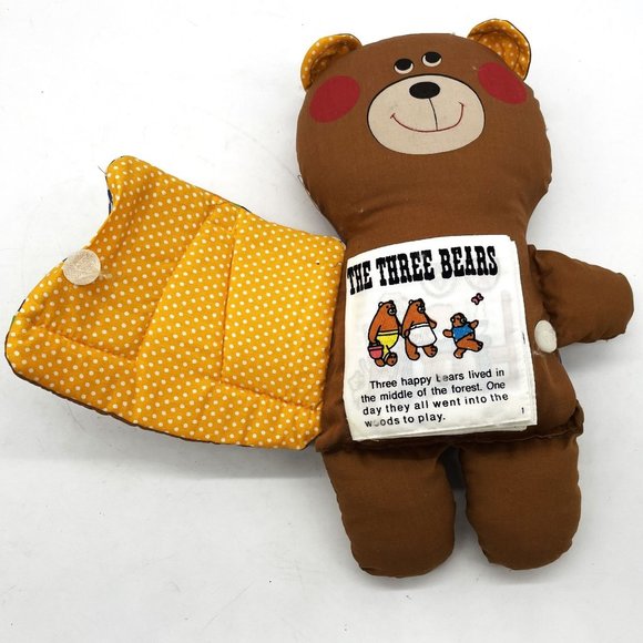 Vtg 1973 Playskool Three Bears Hug-Book Storybook Brown Cloth Doll-Original Box - Picture 11 of 12